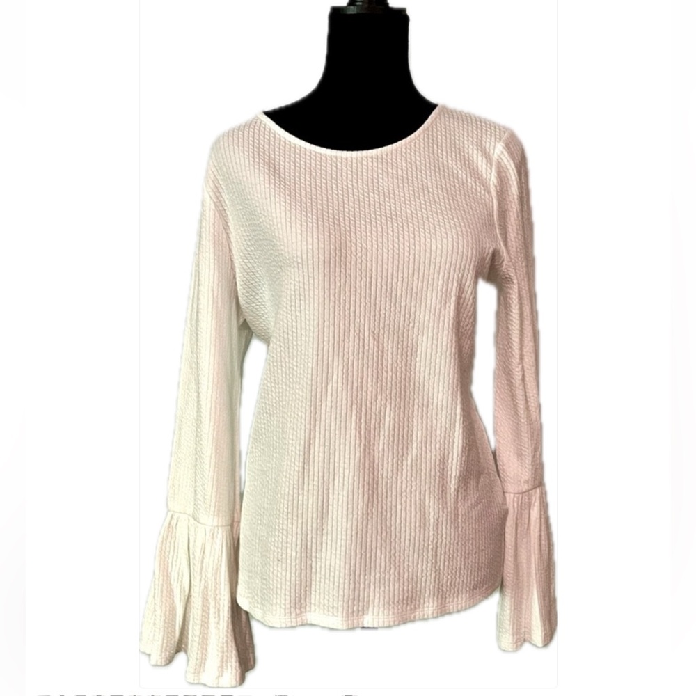 Anthropologie Porridge White Top with Flared Sleeves